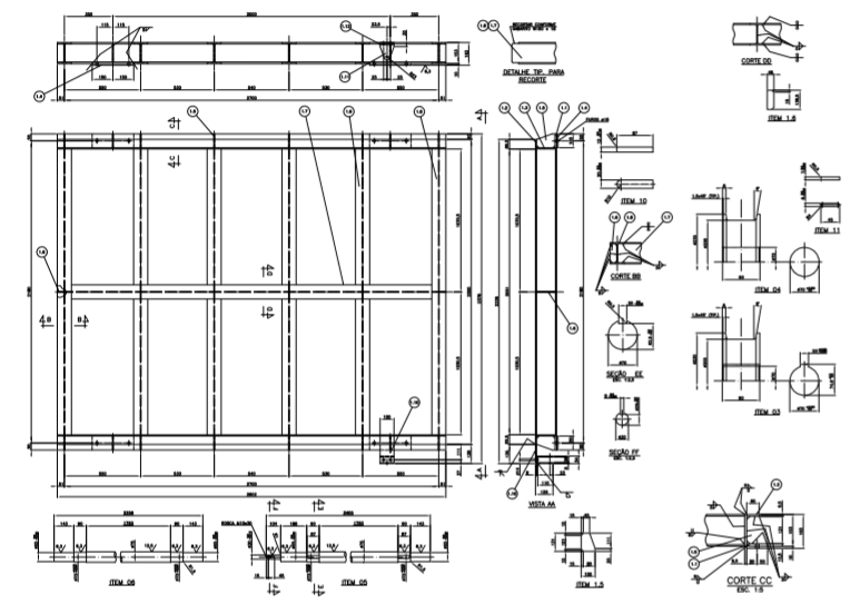 PROJETO MECÂNICO - CARRO DE MOVIMENTAÇÃO DE CAÇAMBAS - DETALHAMENTO