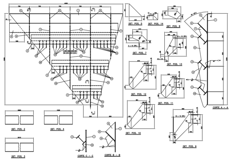 PROJETO DE CALDEIRARIA- SILO METÁLICO P/ FINOS DE MINÉRIO - DETALHAMENTO